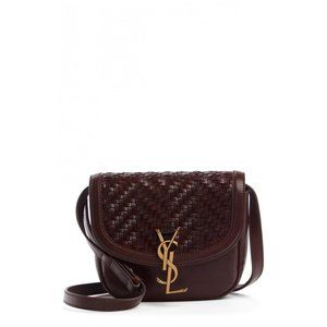 SAINT LAURENT Small Kaia Woven Leather Crossbody Bag